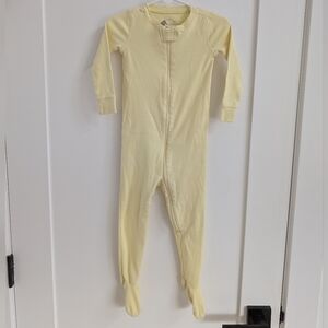 ✨4 for 12 Primary Baby Zip Footie Butter Yellow